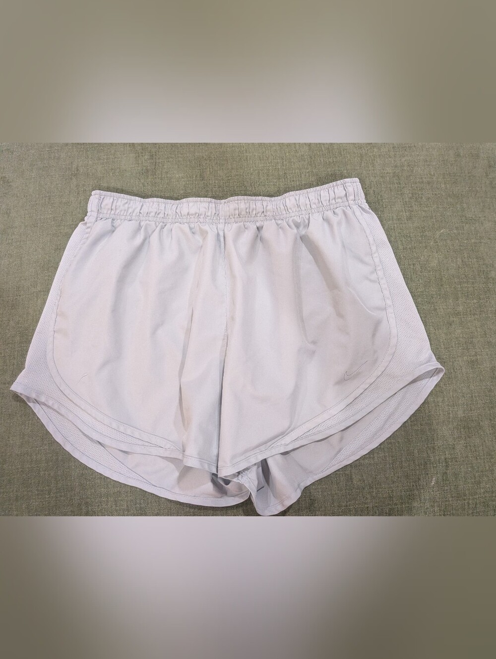 Nike Dri-Fit Solid Tempo Running Shorts Elastic Brief-Lined Light Grey Size XL